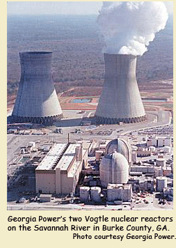 Georgia Power's two Vogtle nuclear reactors on the Savannah River in Burke County, GA.
